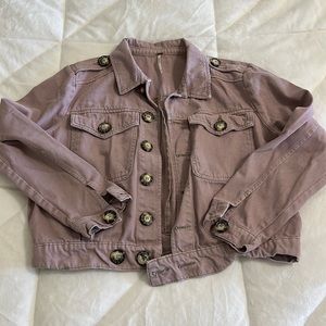 Pink denim Free People jacket
